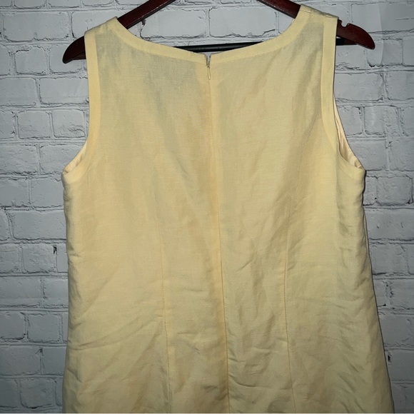 Laura Scott light yellow sleeveless linen / rayon dress size 14 - Picture 10 of 11